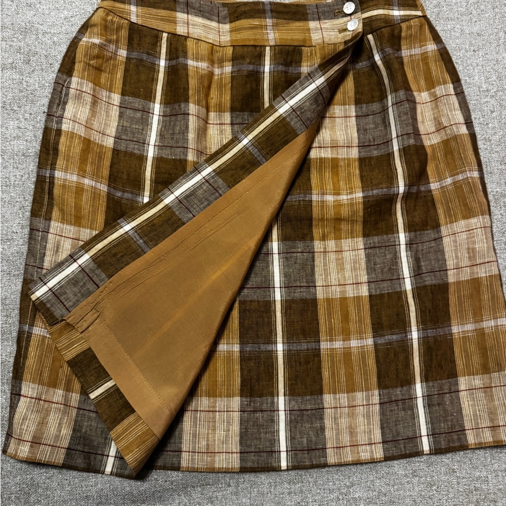 LIZ Claiborne collections women’s size 10 tan and beige linen lined skirt‎ - Picture 2 of 9